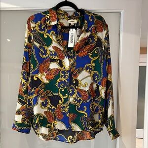L'AGENCE Multicolor Baroque Print Shirt